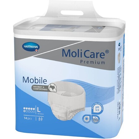 Molicare Premium Mobile 6 picături L albastru chiloți extensibili 14 bucăți