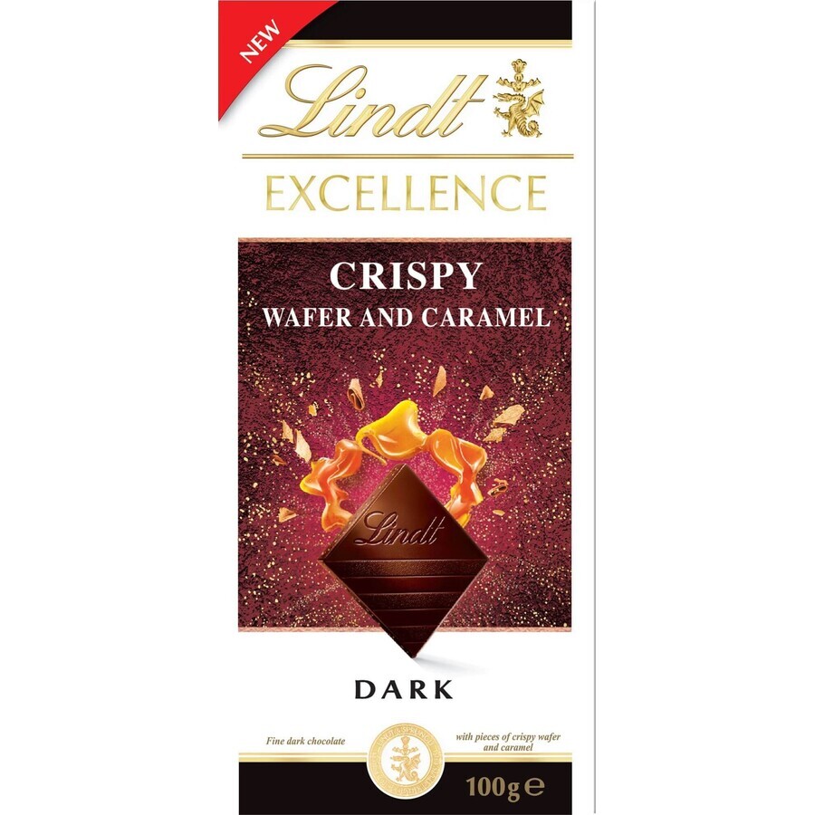 Lindt Excellent Donker Crunchy Wafels en Karamel 100 g