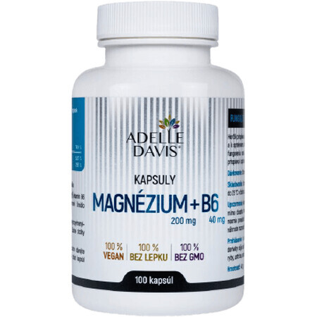 Adelle Davis Magnesium 200 mg en B6 40 mg 100 capsules