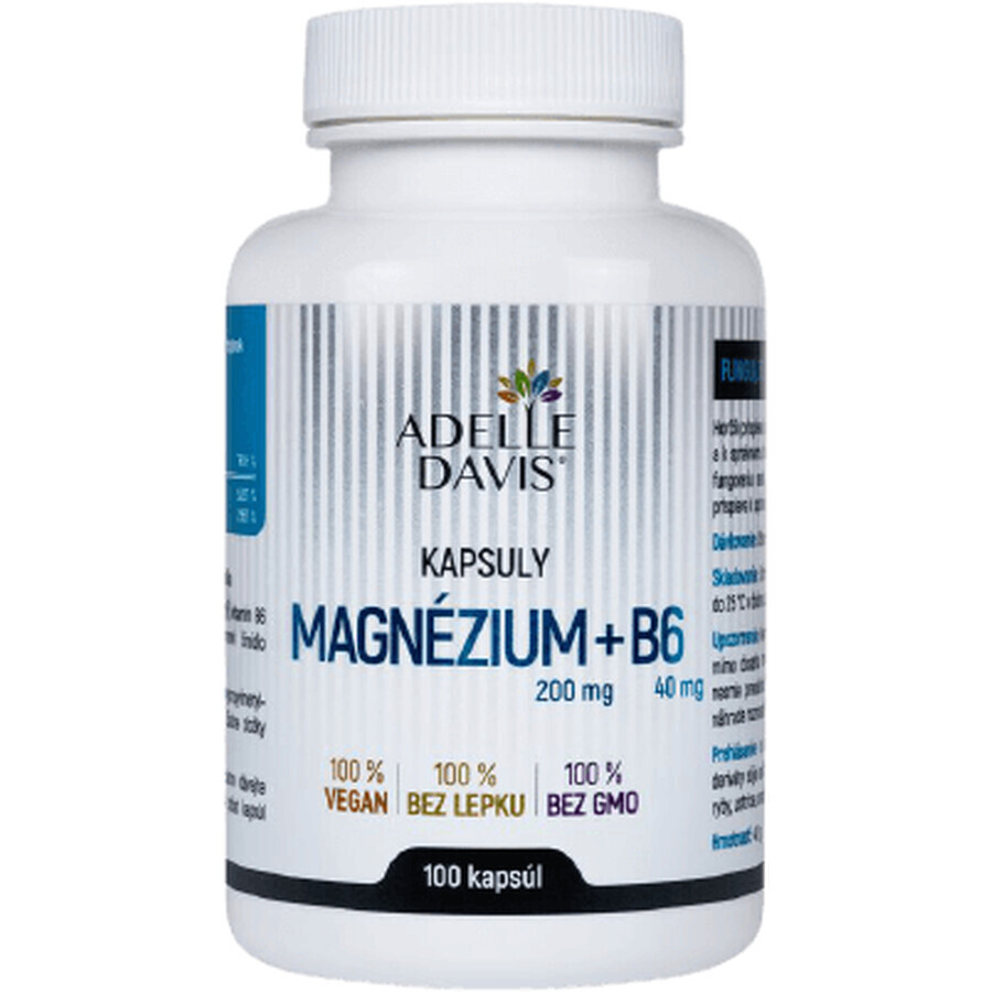 Adelle Davis Magnesium 200 mg en B6 40 mg 100 capsules