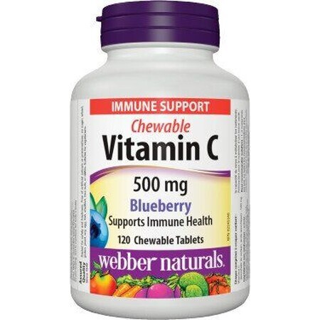 Webber Naturals Vitamine C 500 mg Bosbes, aspiratie 120 tabletten