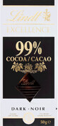 Lindt Excellence 99% warme chocolademelk 50 g