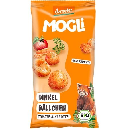 MOGLi Biologische Speltballetjes met tomaten en wortelen met Demeter certificering 40 g