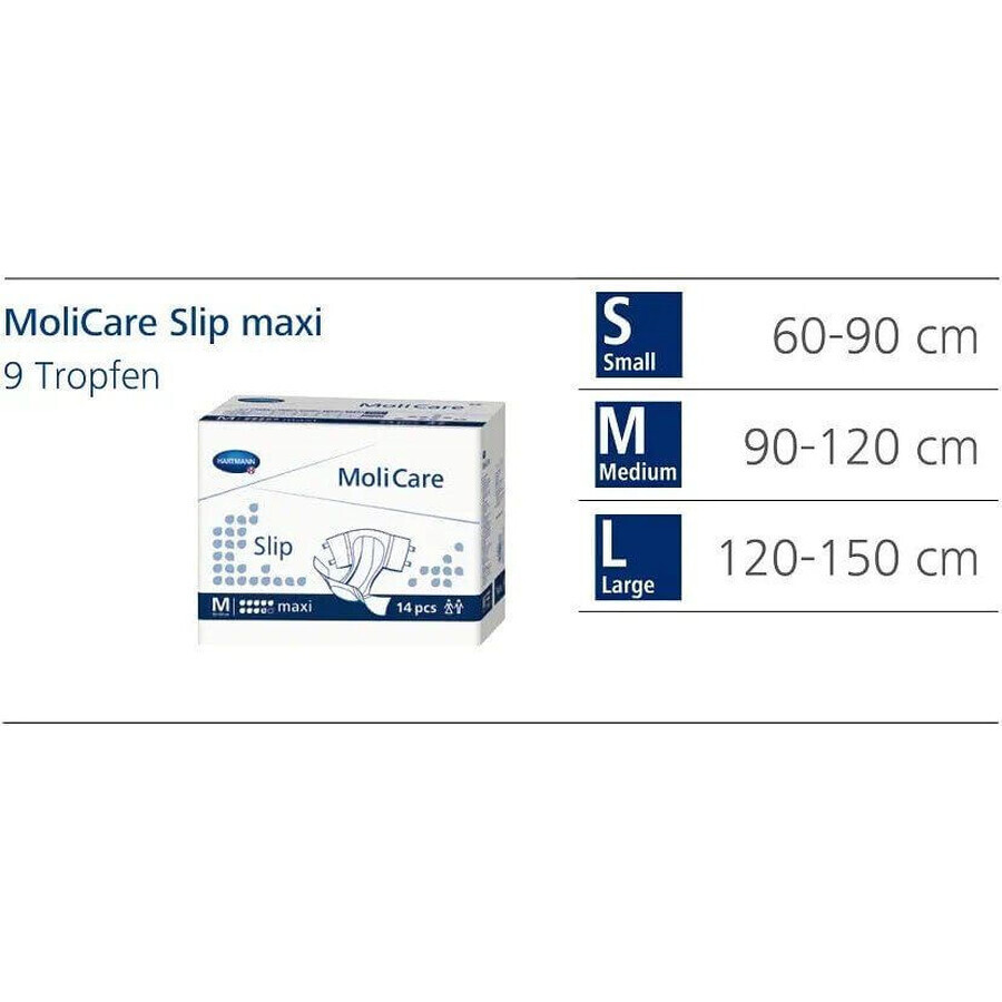 Molicare Slip Maxi 9 druppels, maat L (120-150cm), 14 st.