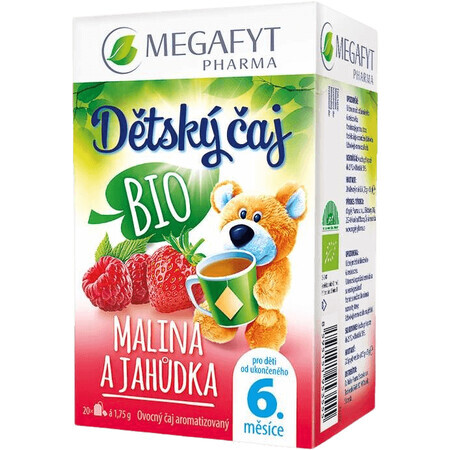 Megafyt Biologische Framboos en Aardbei Kinderthee 20 x 1.75 g