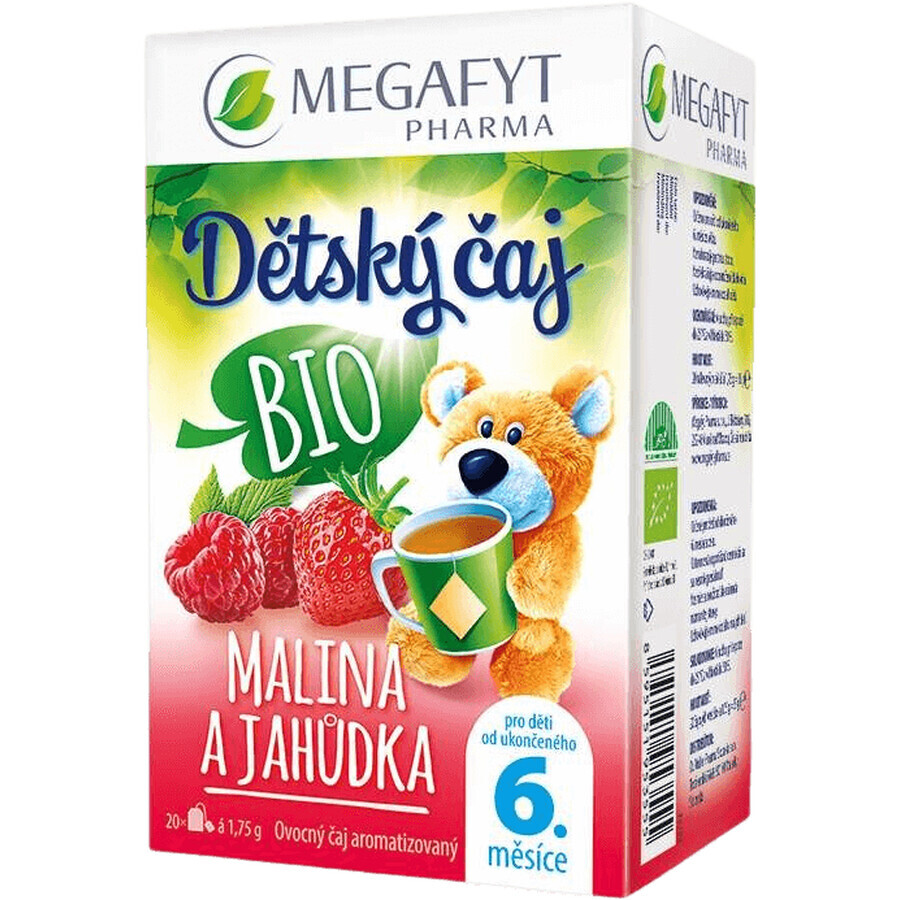 Megafyt Biologische Framboos en Aardbei Kinderthee 20 x 1.75 g