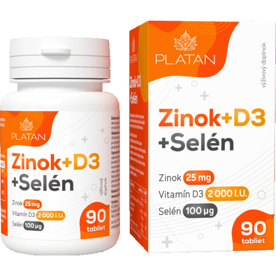 Platinum Zinc + D3 + Selenium 90 tablets