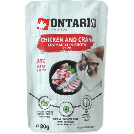 Ontario Kip en krab in bouillon 80 g