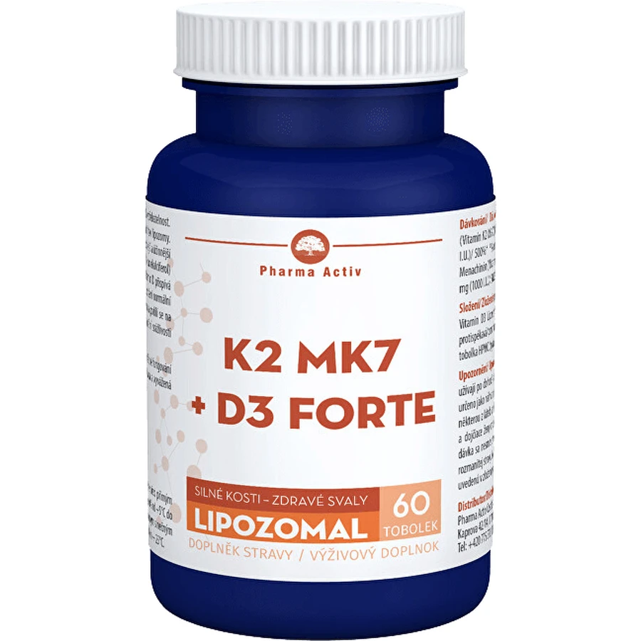 Pharma Activ LIPOZOMAL K2 MK7 + D3 FORTE 60 capsules