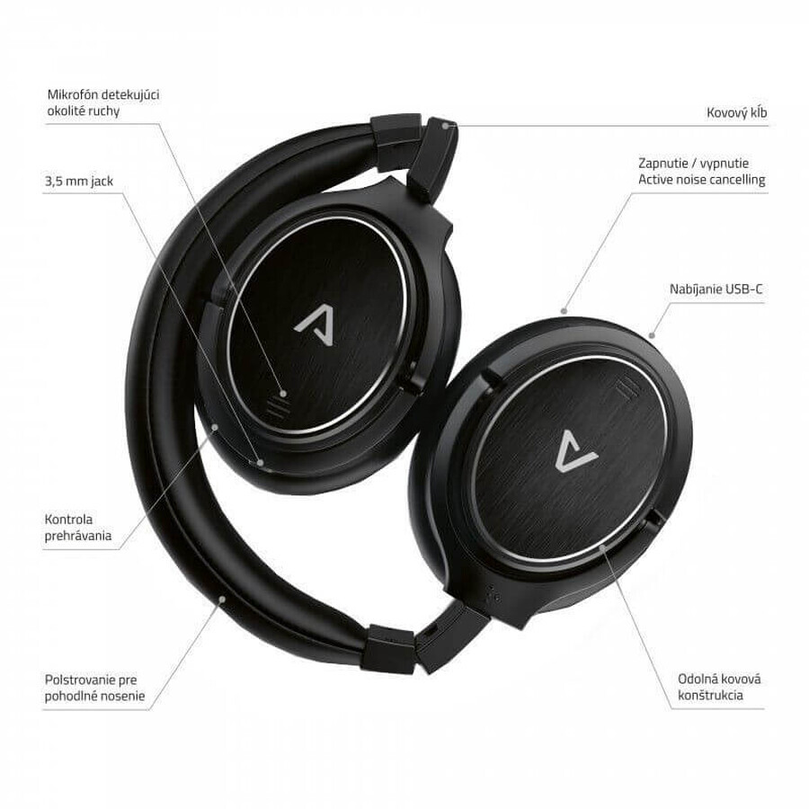 Casque sans fil LAMAX NoiseComfort ANC, noir