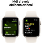 Apple Watch SE GPS 40mm Starlight 40mm aluminium behuizing met Starlight sportband - M/L