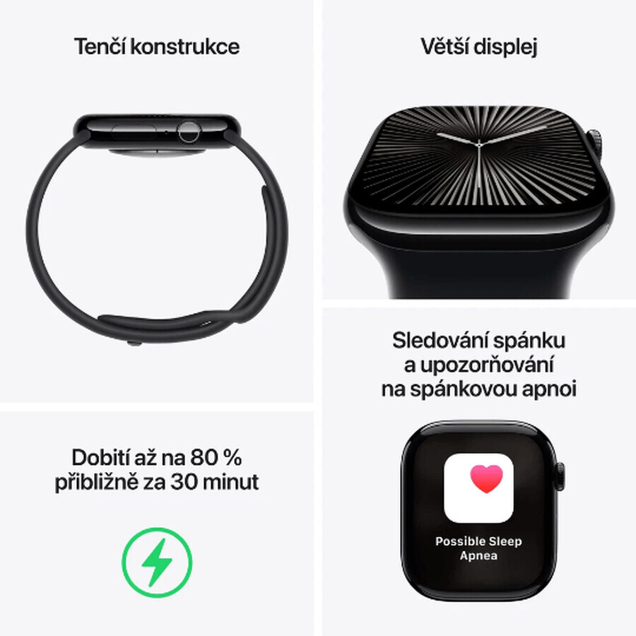 Apple Watch Series 10 GPS + Cellular 46mm Roségoud Aluminium Behuizing met Sportband Lichtroze - M/L