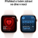 Apple Watch Series 10 GPS + Cellular 46mm Roségoud Aluminium Behuizing met Sportband Lichtroze - M/L