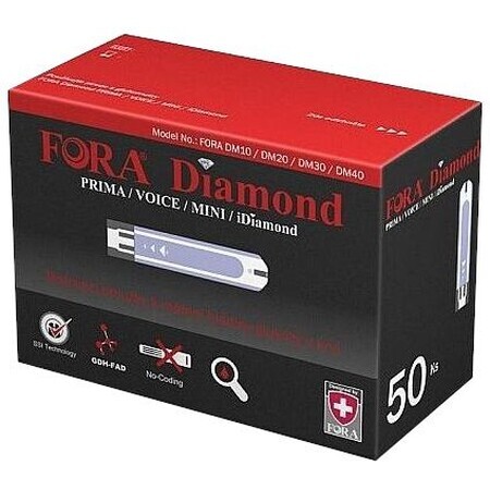 Fora Diamond Teststrips voor Diamond glucosemeters. 50 stuks