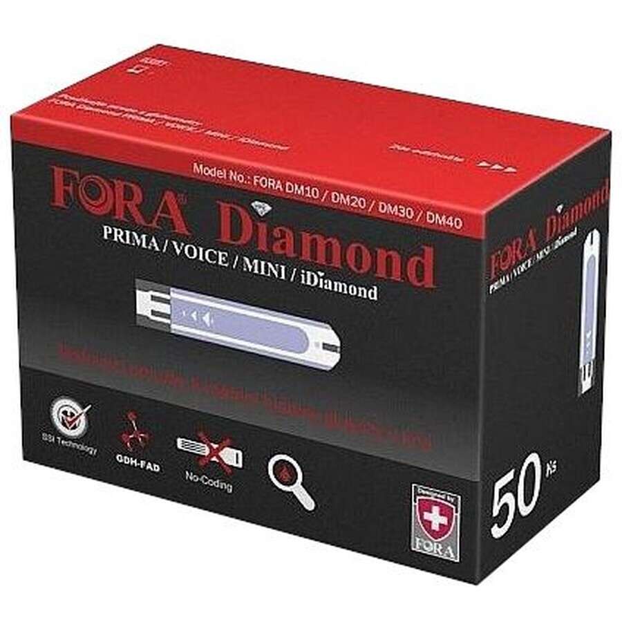 Fora Diamond Teststrips voor Diamond glucosemeters. 50 stuks