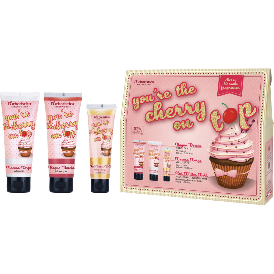 Erboristica Cherry body cosmetics set with cherry blossom flavor 3 pcs