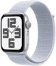 Apple Watch SE GPS 44mm Zilver Aluminium Behuizing met Sport Gesp Blauw Wolk