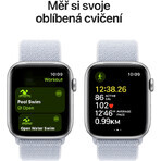 Apple Watch SE GPS 44mm Silber Aluminium Gehäuse mit Sport Schnalle Blau Wolke