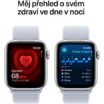 Apple Watch SE GPS 44mm Silber Aluminium Gehäuse mit Sport Schnalle Blau Wolke