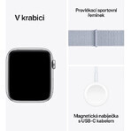 Apple Watch SE GPS 44mm Silber Aluminium Gehäuse mit Sport Schnalle Blau Wolke