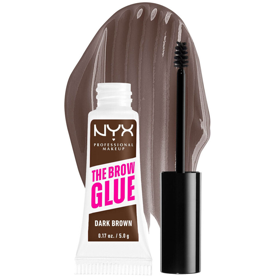 NYX Professionele Make-up Wenkbrauw Stick 04 Wenkbrauw Lijm Gel donkerbruin, 5 g