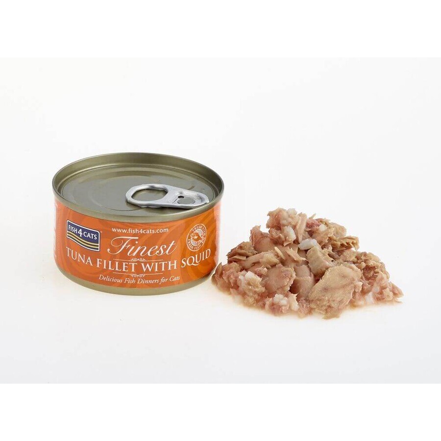 Fish4Cats Kattenvoer in blik Finest Tonijn met Inktvis 70 g