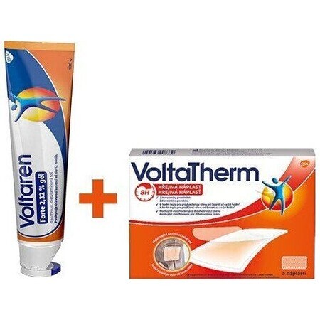 Voltaren Forte 2 32% gel 180 g + VoltaTherm verwarmende pleister voor pijnverlichting 5 stuks