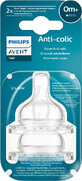 Philips Avent Anti-colic fopspeen voor fles nr.1, newborn flow, 0m+ 2 stuks