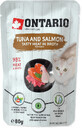 Ontario Tonijn en zalm in bouillon 80 g