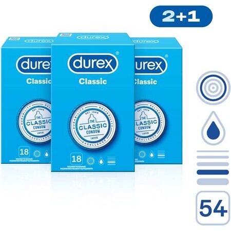 Durex 2+1 Classic Condooms 2+1 Classic 54 stuks