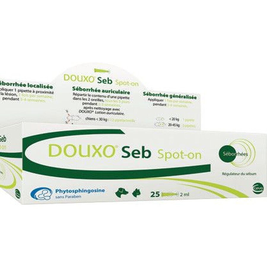 Douxo Seb spot-on voor honden en katten 25 x 2 ml