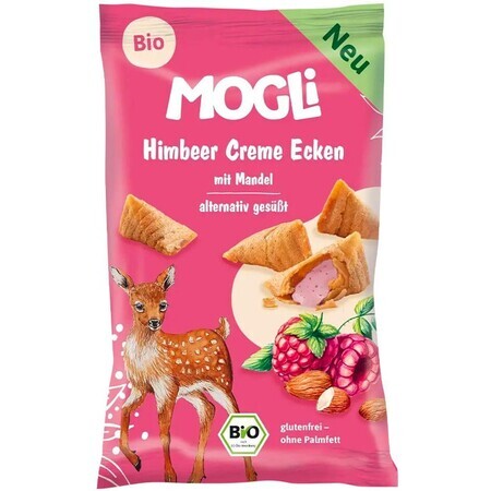 MOGLi BIO Gevulde Framboos Zakjes 30 g