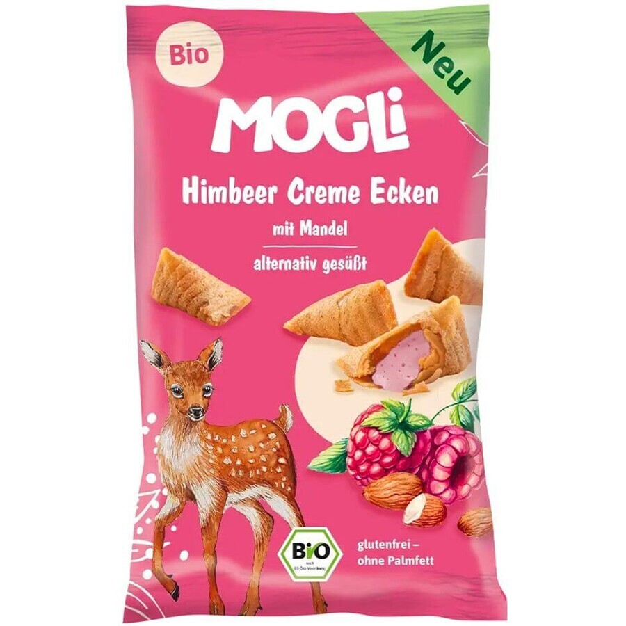 MOGLi BIO Gevulde Framboos Zakjes 30 g