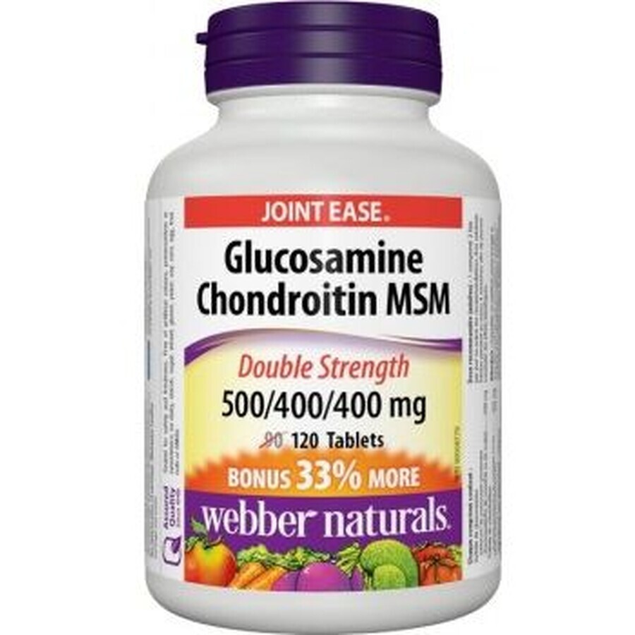 Webber Naturals Glucosamine+Chondroïtine+MSM 1300 mg FORTE 90 +30tbl 120 tabletten