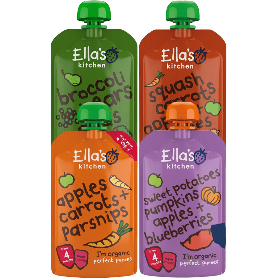 Ella's Kitchen Biologische Groenten en Fruit Snack Mix 4 x 120 g