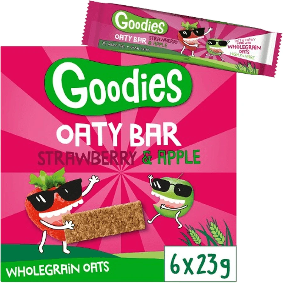 Goodies Batoane de ovăz căpșuni și mere 6 x 23 g