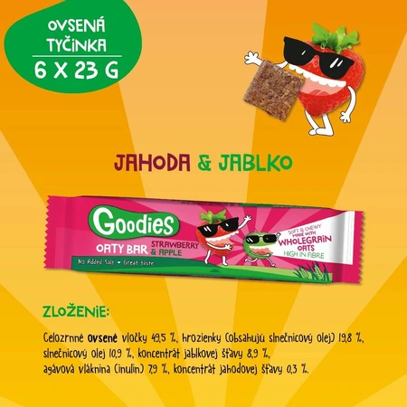 Goodies Batoane de ovăz căpșuni și mere 6 x 23 g