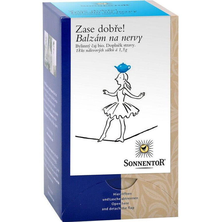 Sonnentor Bio Zenuwbalsem Kruidenthee Dubbele kamer 18 x 1,5 g