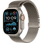 Apple Watch Ultra 2 (2024) 49 mm, natuurlijk titanium met Milanees handvat in natuurlijk titanium M