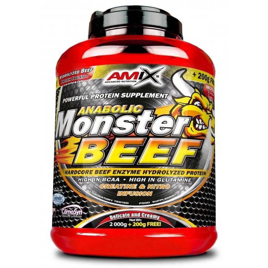 Amix Anabolic Monster BEEF 90% Eiwit Aardbei-Banaan. 2200 g