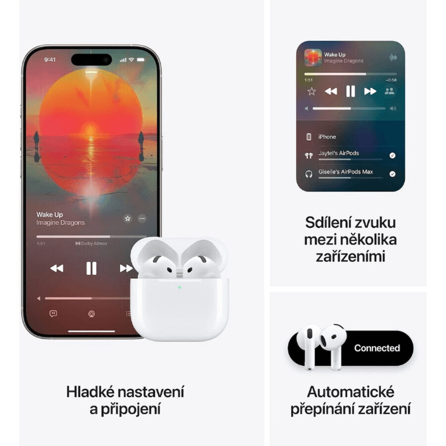 Apple AirPods 4, draadloze hoofdtelefoon (2024), wit