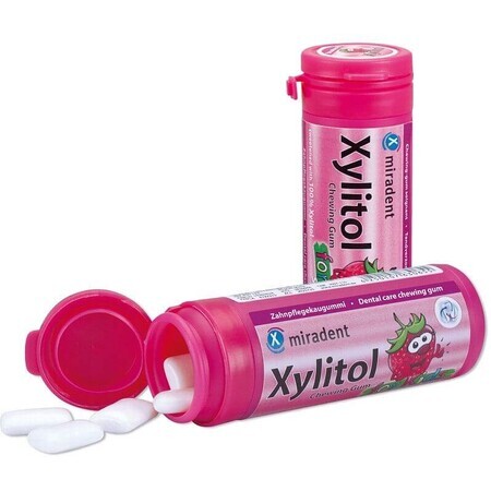 Miradent Xylitol kauwgom KIDS aardbei 30 stuks