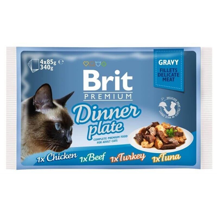 Brit Premium Kattenfilets in Jus Eetbord 4 x 85 g