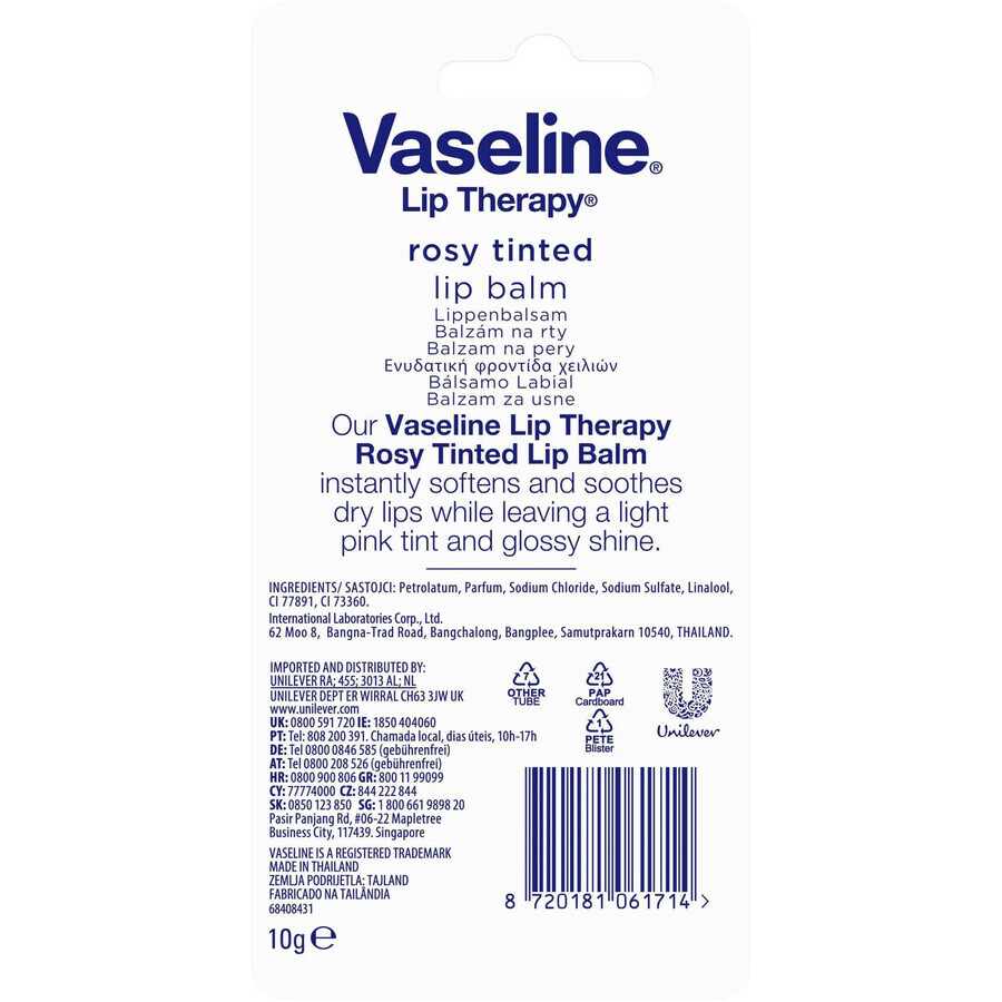 Vaseline Lip Therapy Liptube lippenbalsem bedauwd gekleurde lippenbalsem 10 g