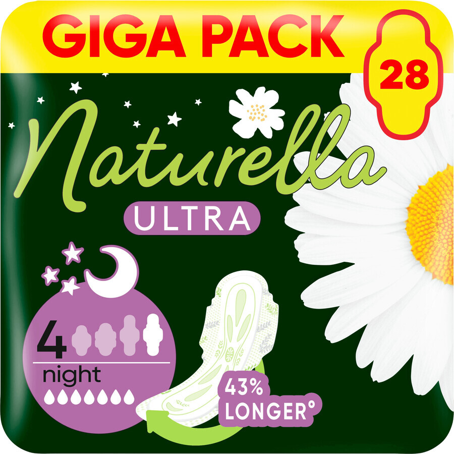 Naturella Ultra Night Maandverband maat 4 met vleugels 28 stuks