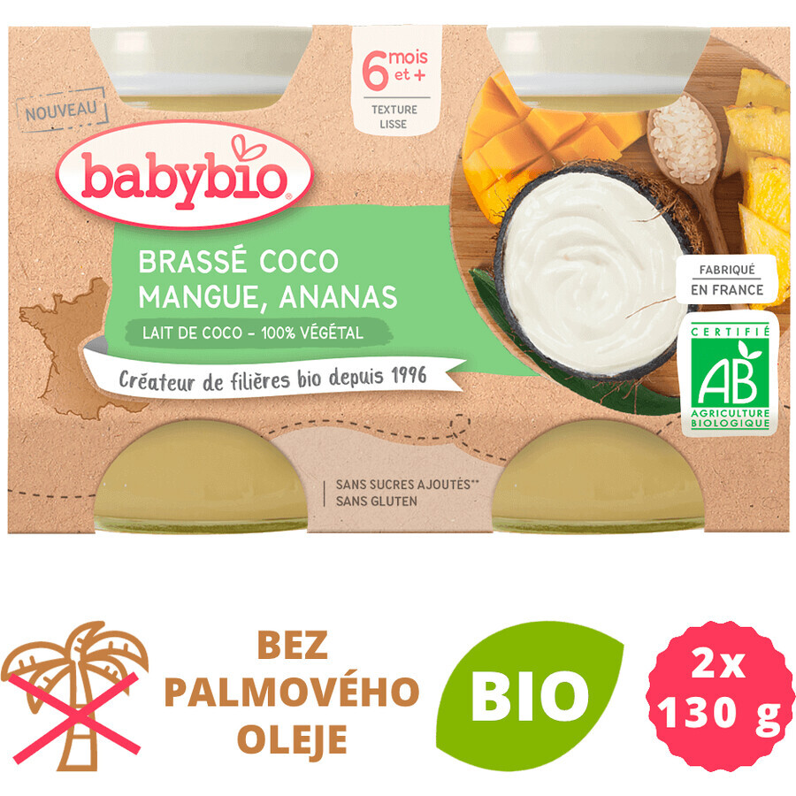 Babybio Kokosnussmilch Kokosnussmilch Brasserie Mango Apfel 2 x 130 g