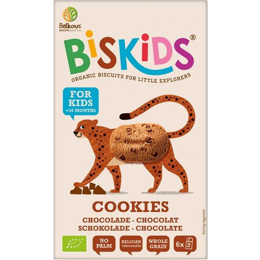 Belkorn BISkids organic wholemeal baby biscuits with Belgian chocolate 6 x 2 pieces