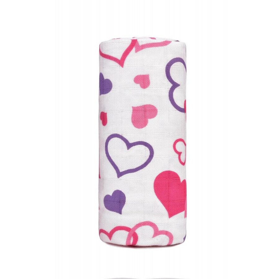 T-Tomi BIO BIO BIG bamboo towel, hearts 20 x 20 cm