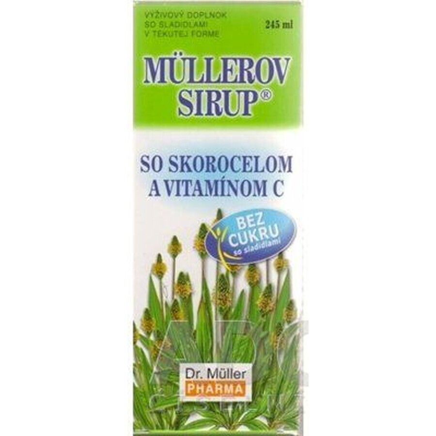 Dr.Muller Muller siroop met weegbree en vit. C zonder suiker 245 ml