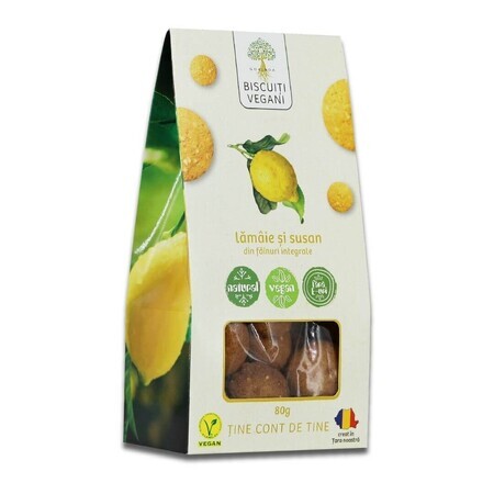 Vegan citroen en sesam koekjes, 80 gr, Govinda